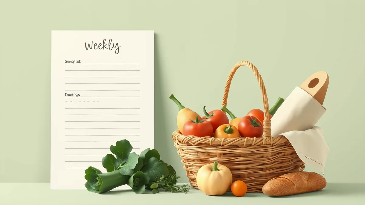 Weekly grocery list maker by OneHaus. Build a printable shopping list organised by aisle.