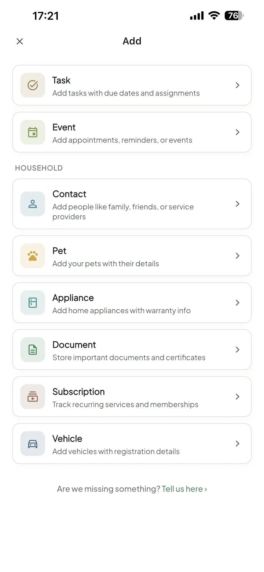 The OneHaus add screen capturing a household task with an owner and due date so it leaves one person's head