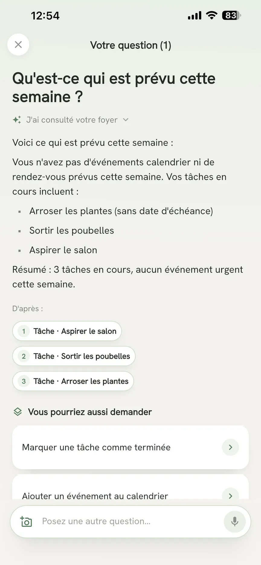 Demander à OneHaus ce qui est prévu cette semaine